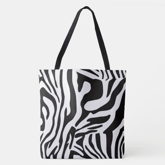 Tote Bag Style zèbre noir et blanc (Devant)