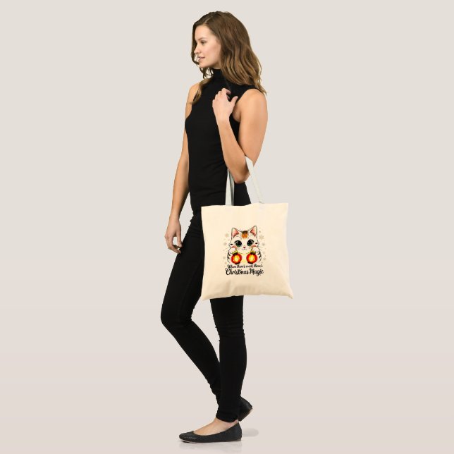 Tote Bag Stylish Cartoon Cat - Festive Lunar New Year (Devant (modèle))