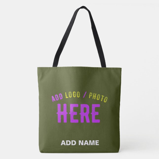 TOTE BAG STYLISH MODERNE ARMÉE VERT VÉRIFIÉ MARQUE (Devant)