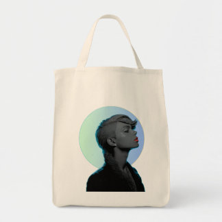 Tote Bag Stylish Woman in Monochromatic Portrait