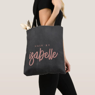 Tote Bag Styliste minimaliste cheveux Dusty Pink Script noi
