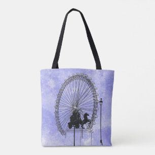 Tote Bag Stylo d'attraction Londres Iconique et Violet bleu