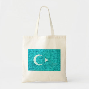 Tote Bag Stylo Drapeau Est Turkestan avec effet encre