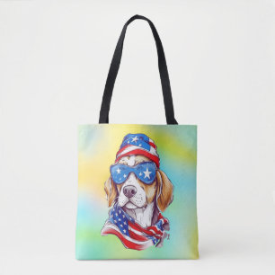 Tote Bag Sublimation de chien du 4 juillet-66361