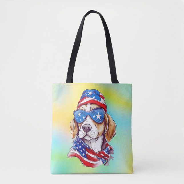 Tote Bag Sublimation de chien du 4 juillet-66361 (Devant)