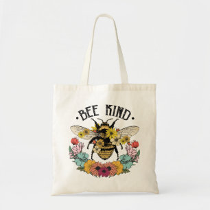 Tote Bag Sublimation des fleurs sauvages de l'abeille