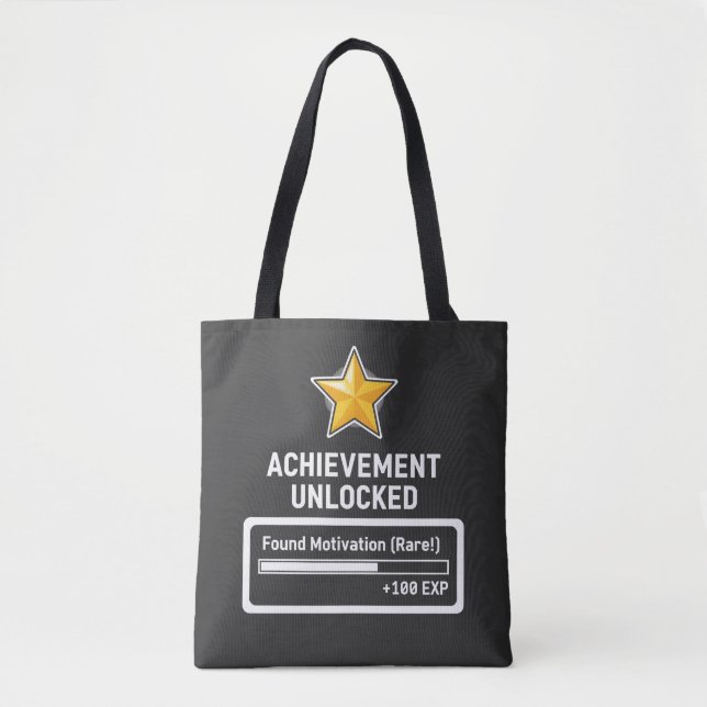 Tote Bag Succès débloqué Motivation trouvée Style de joueur (Devant)