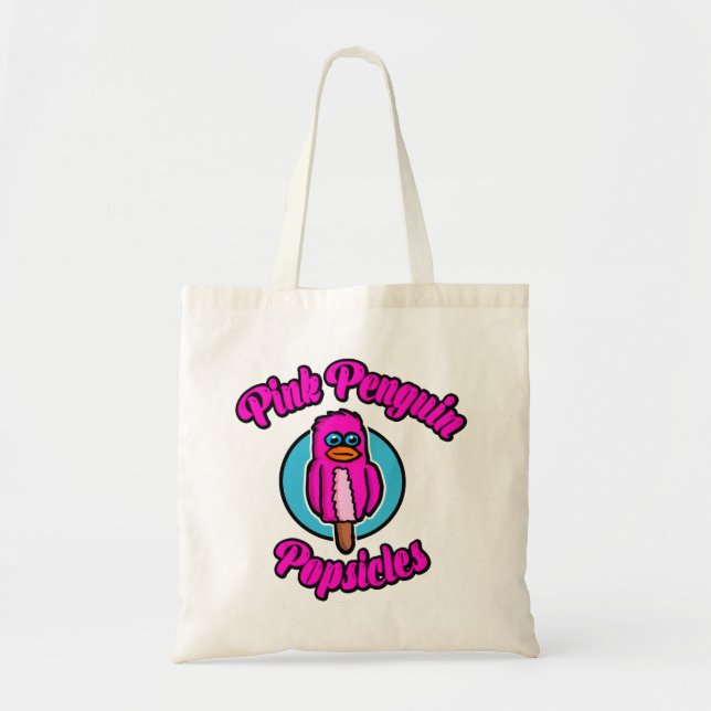 Tote Bag Sucette glacée pingouin rose (Devant)