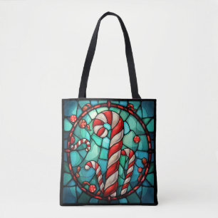 Tote Bag Sucre de canne Verre de Noël