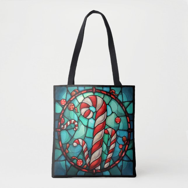 Tote Bag Sucre de canne Verre de Noël (Devant)