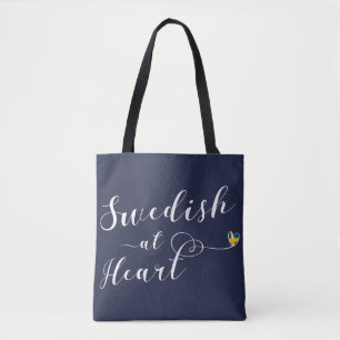Tote Bag Suédois Au Coeur, Suède