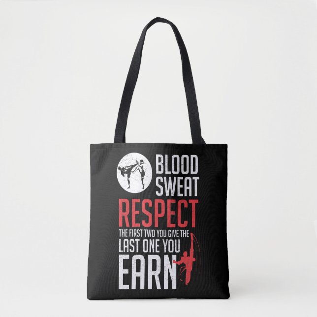 Tote Bag Sueur de sang Respecter le hapkido taekwondo karat (Devant)