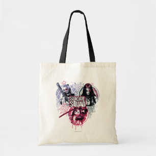 Tote Bag Suicide Squad   Girls Graffiti Badges