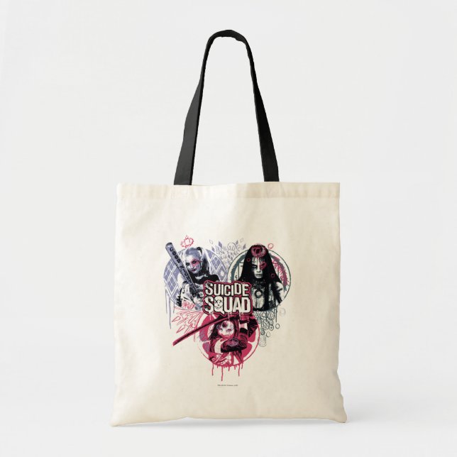 Tote Bag Suicide Squad | Girls Graffiti Badges (Devant)