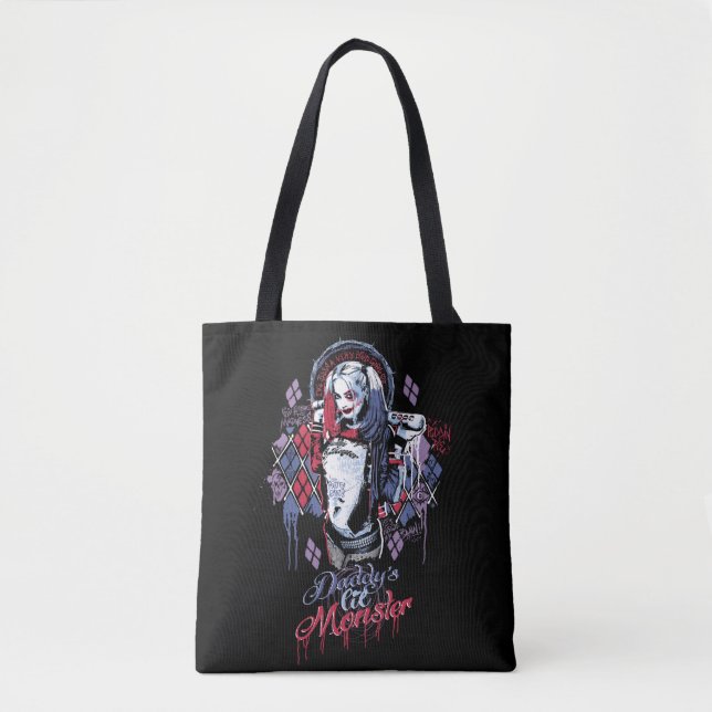 Tote Bag Suicide Squad | Harley Quinn Inked Graffiti (Devant)