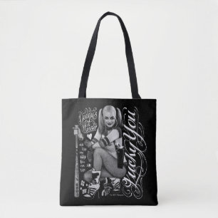 Tote Bag Suicide Squad   Harley Quinn Typography Photo