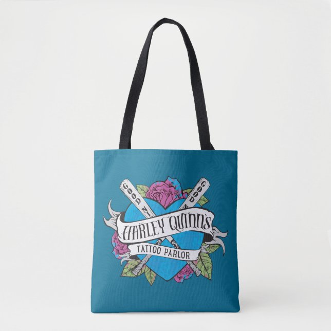 Tote Bag Suicide Squad | Harley Quinn's Tattoo Parlor Heart (Devant)