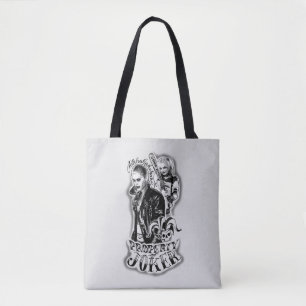 Tote Bag Suicide Squad   Joker & Harley Airbrush Tattoo