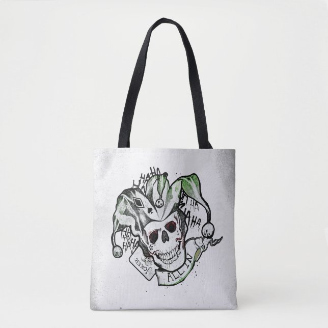 Tote Bag Suicide Squad | Joker Skull "All In" Tattoo Art (Devant)