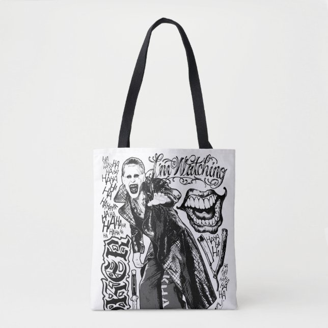 Tote Bag Suicide Squad | Joker Typography Photo (Devant)