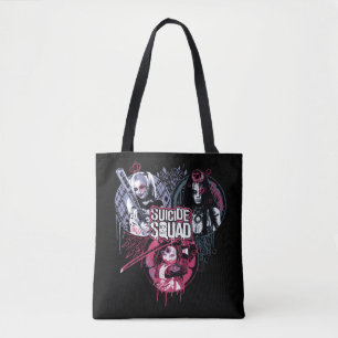 Tote Bag Suicide Squad   Squad Girls Graffiti Badges