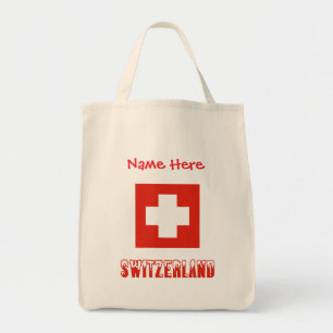 Tote Bag Suisse Drapeau Suisse Rouge Personnalisé