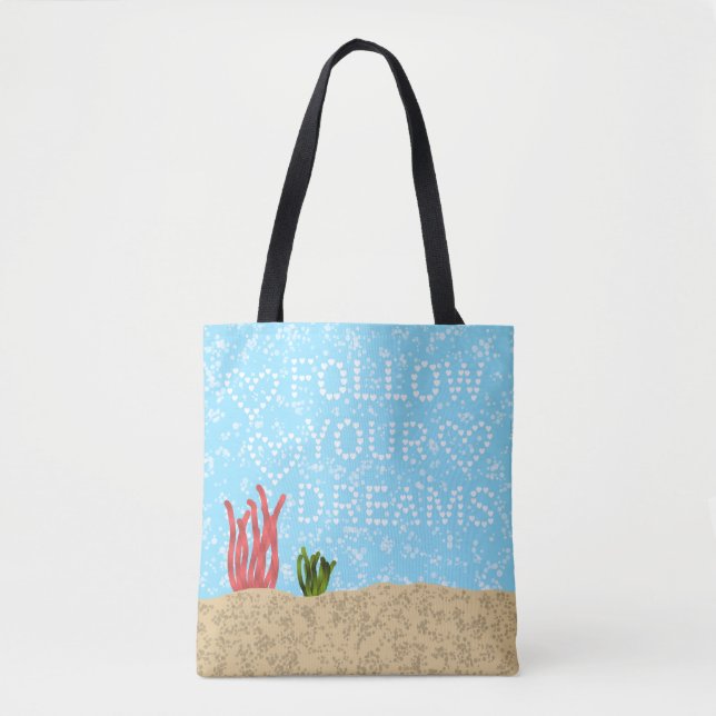 Tote Bag Suivez votre océan de bulles de coeur de rêves (Devant)