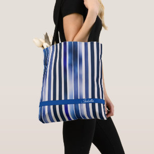 Tote Bag Summer Popular Navy Blue Boat Stripes Collection