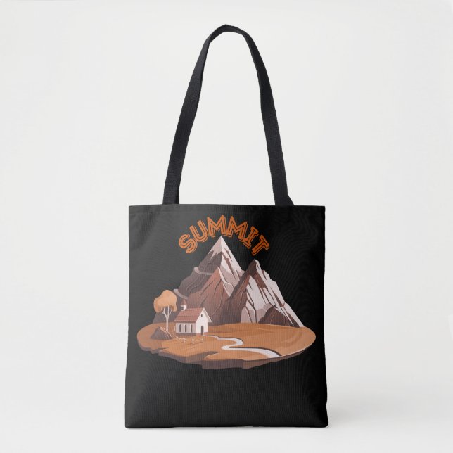 Tote Bag ​Summit Mountain Adventure Nature Lover Drawstring (Devant)