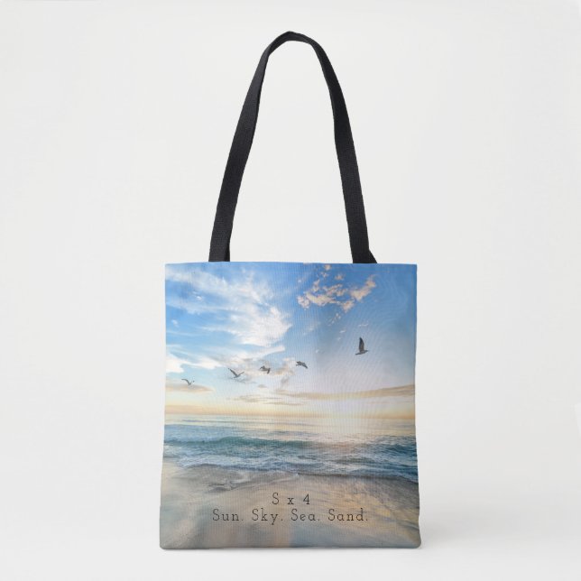 Tote Bag Sun. Ciel. Mer. Sable. Scène de plage (Devant)