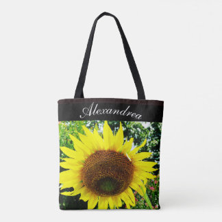 Tote Bag Sun Flower in the sun personnalisée avec nom
