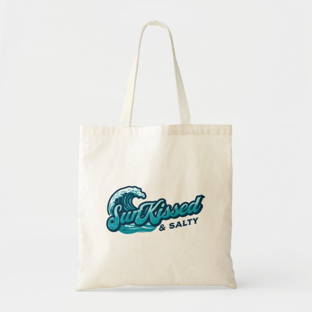 Tote Bag Sun Kissé & Salty Seaside Design (Devant)