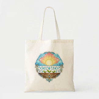 Tote Bag Sun Rain Growth Nature Symbol Illustration design 