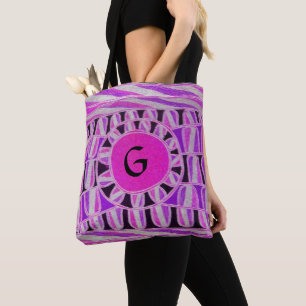 Tote Bag SUN SOLAIRE ÉNERGIE MONOGRAM rose Fuchsia Noir