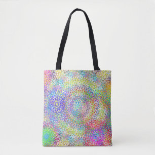 Tote Bag Sunburst ! Un design graphique aux couleurs arc-en