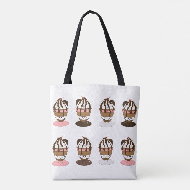 Tote Bag Sundaes de crème glacée Fourre-tout (Dos)