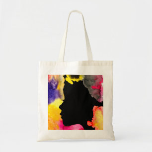 Tote Bag Sunflower lady silhouette watercolor art