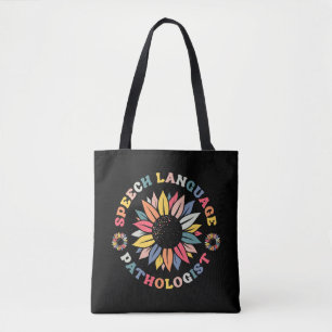 Tote Bag Sunflower SLP Discours Langue Pathologiste Cadeau