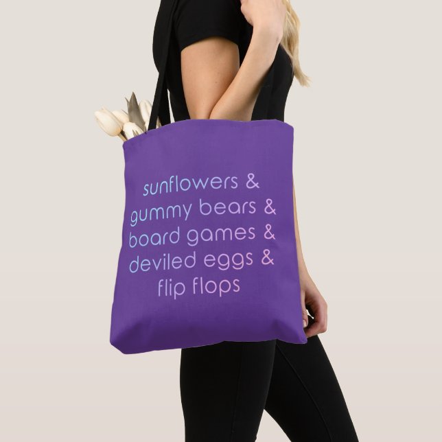 Tote Bag "Sunflowers & Gummy Bears & Board Games" (De près)