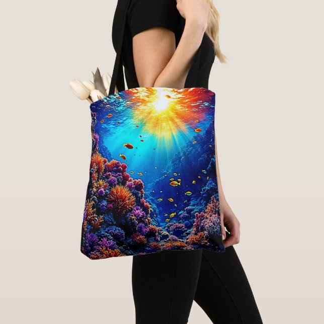 Tote Bag Sunlit Coral Reef Wonderland (De près)