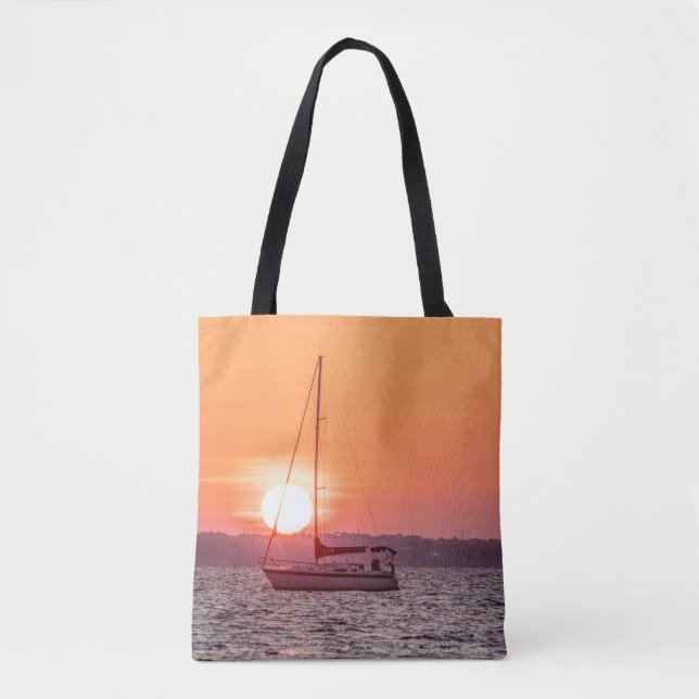 Tote Bag Sunrise du bateau à voile (Devant)
