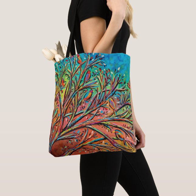 Tote Bag Sunrise Treetop Birds II (De près)