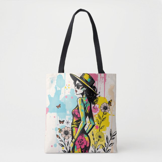 Tote Bag Sunset Garden Fashion Art Double Sided 🌺 (Devant)