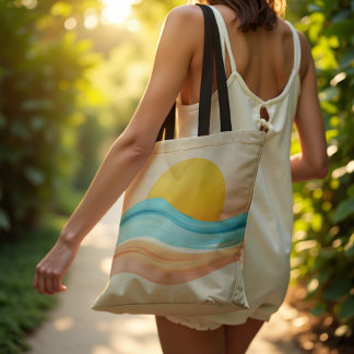 Tote Bag Sunset Harmony Wave