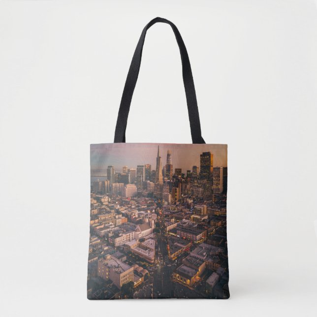 Tote Bag Sunset Over San Francisco Financial District (Devant)