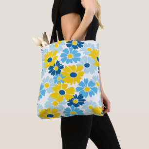 Tote Bag Sunshine Blue Sky Blooming Daisy