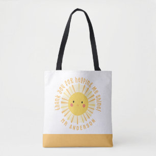 Tote Bag Sunshine merci professeur moderne élégant