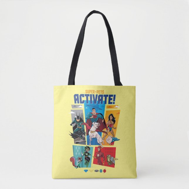 Tote Bag Super-Animaux & Justice League - Activez ! (Devant)