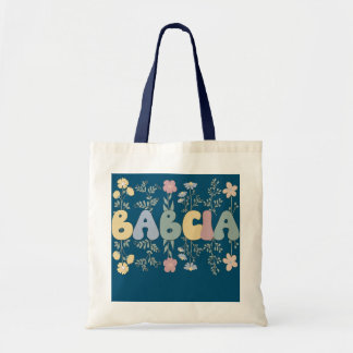 Tote Bag Super Babcia Grand-mère Fleurs Babcia Grand-mère