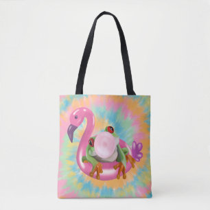 Tote Bag Super Bubblegum soufflant Arbre Frog Tie Dye